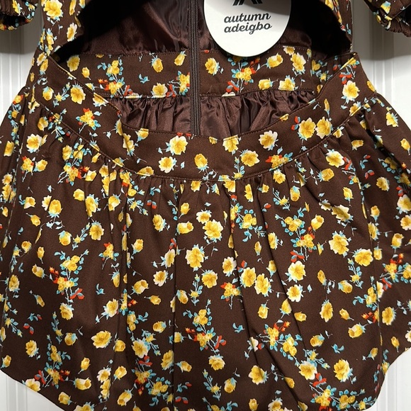 Women’s Bridgette Blouse size 8 in Brown and Yellow Autumn Adeigbo - Picture 5 of 9